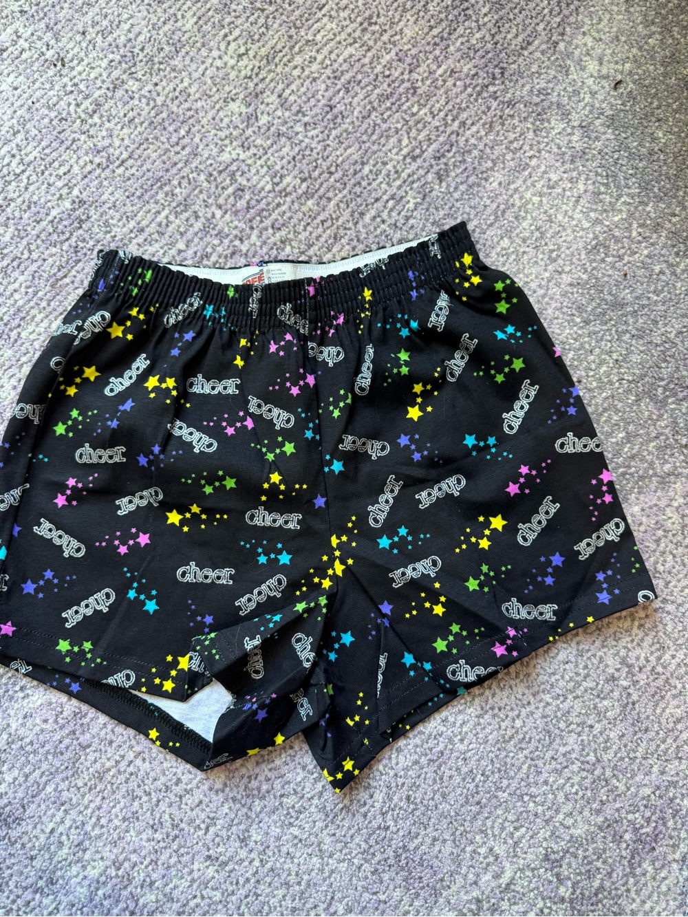 NEW Soffe Cheer Shorts Black Multicolor Stars Retro Y2K Athletic Size S & M